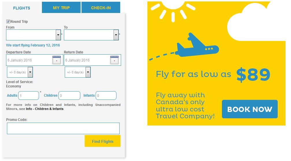 NewLeaf airline Canada ultra-low flight rates