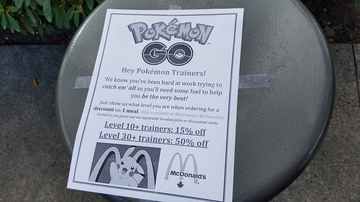 Pokemon go mcdonalds discount