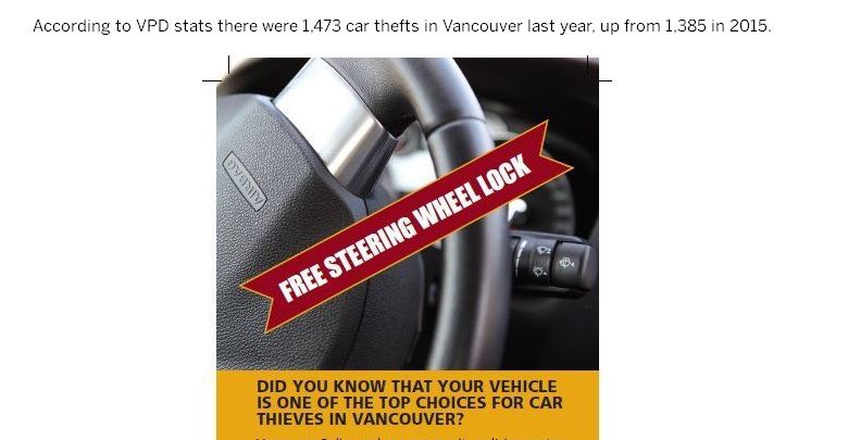 vancouver police free steering wheel lock
