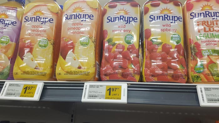 juice shopping grocery price