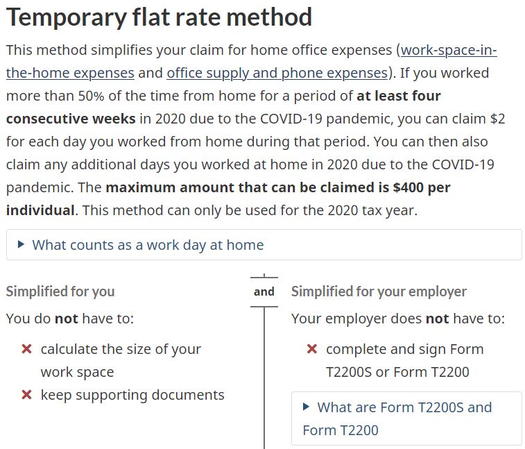 New Temporary Canada Work From Home Tax Benefit Alan Yu
